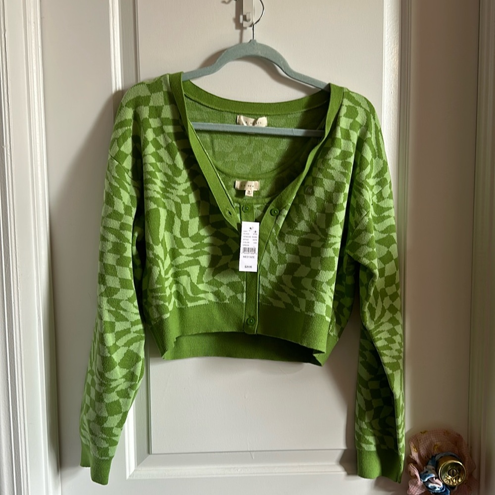 NWT La hearts pacsun M green sweater set